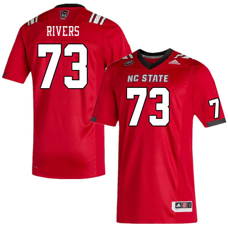 Men #73 Darion Rivers North Carolina State Wolfpacks College Football Jerseys Stitched-Red - Click Image to Close